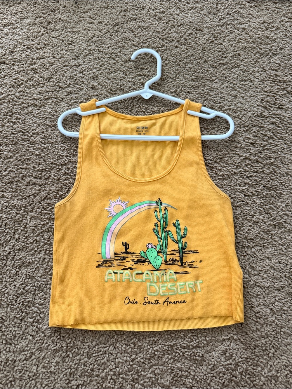 Cotton On Yellow Desert Graphic Tank Top